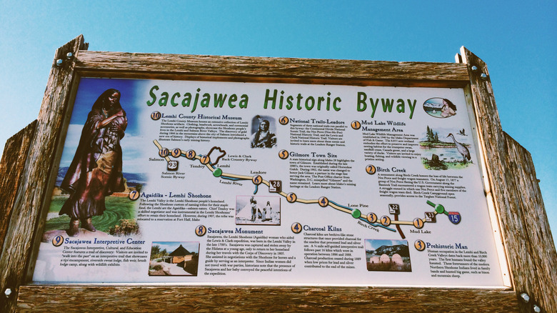 Mapa de la Sacagawea Historic Byway