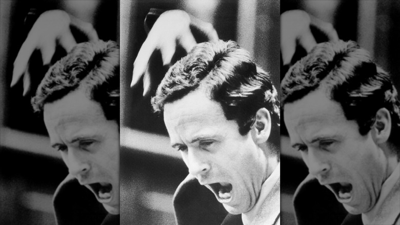 Ted Bundy en el tribunal con expresión alterada