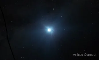 Ilustración sobre microlente gravitatoria para detectar estrellas de neutrones invisibles con el telescopio Roman