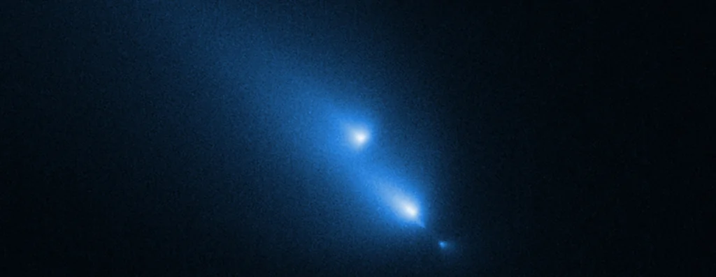Secuencia del telescopio Hubble mostrando varios fragmentos del cometa C/2025 K1 ATLAS