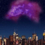 Representación de la nube molecular Eos cerca del entorno del Sol