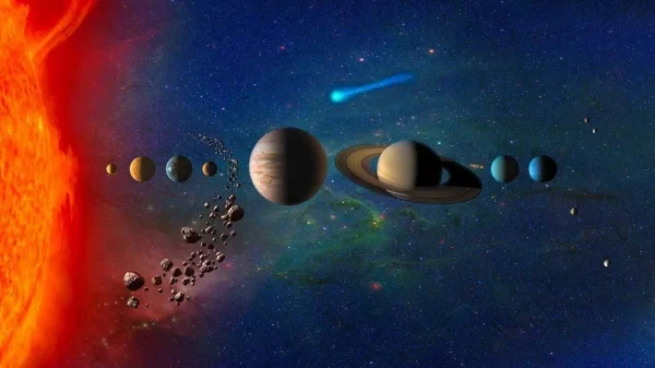 Ilustración astronómica usada para un artículo sobre nuevas biosignaturas químicas en la búsqueda de vida fuera de la Tierra