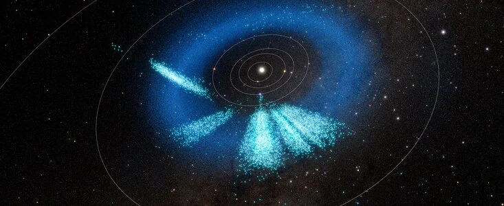 Visualización tridimensional de asteroides detectados por el observatorio Vera C. Rubin
