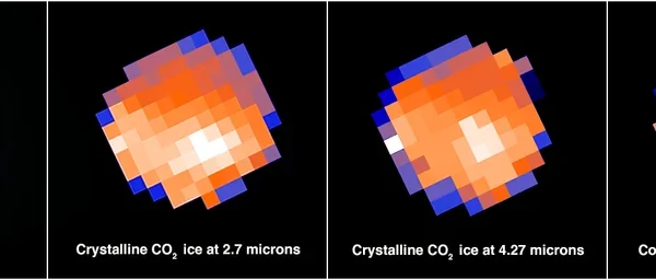 Imagen de Europa usada para ilustrar la detección de dióxido de carbono por el telescopio James Webb