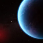 Ilustración de K2-18 b, exoplaneta observado por el telescopio James Webb