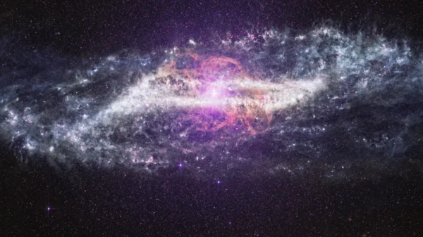 Imagen en infrarrojo medio (MIRI) de la galaxia activa Centaurus A captada por el telescopio espacial James Webb. Créditos: NASA, ESA, CSA, STScI.